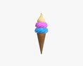 Ice Cream In Waffle Cone 03 3D-Modell