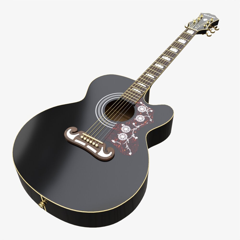 Epiphone J-200 Ec Studio Acoustic Guitar 3D 모델 