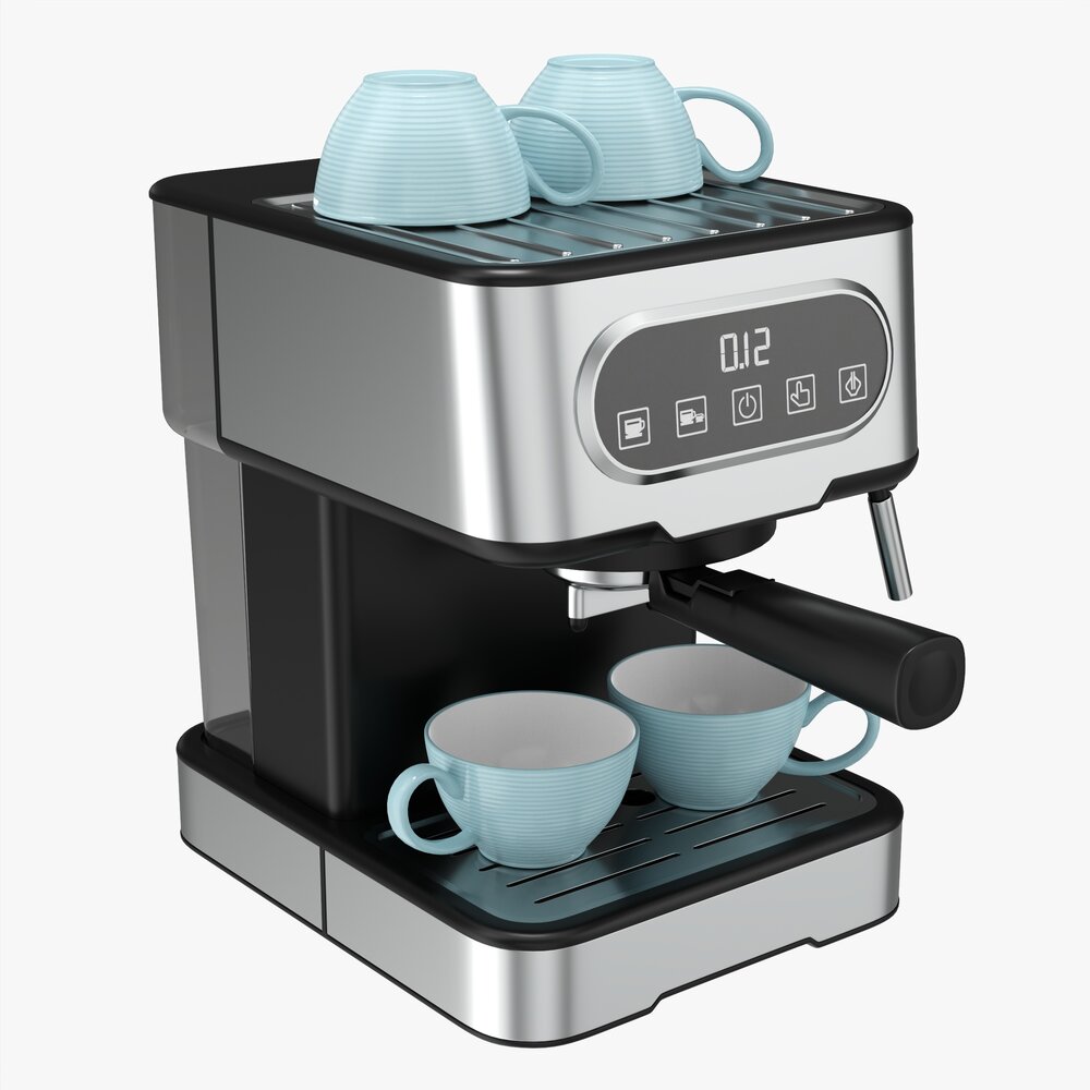 Espresso Coffee Machine With Mug 3D 모델 