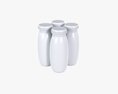 Fermented Milk Drink Bottles 4-Pack 3Dモデル