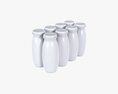 Fermented Milk Drink Bottles 8-Pack 3D 모델 