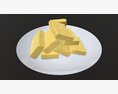 Butter Slices On Plate Modello 3D