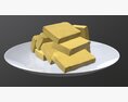 Butter Slices On Plate Modello 3D