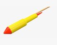 Fireworks Rocket Yellow 3d model