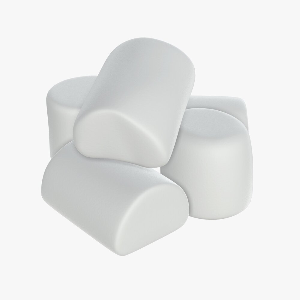 Marshmallows White 3D 모델 