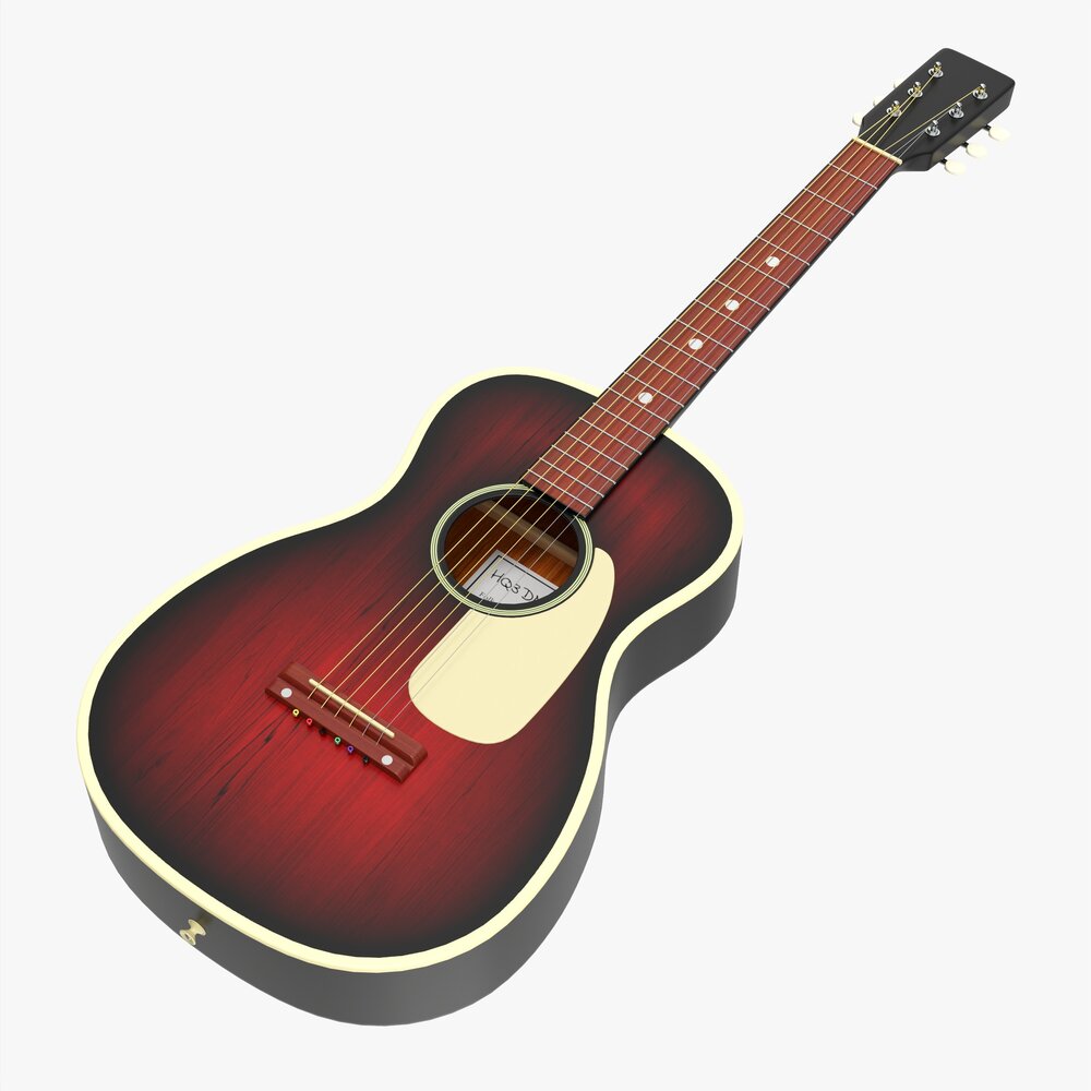 Folk Acoustic Guitar 01 3D 모델 