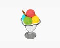 Ice Cream Balls In Glass Dish 3D模型