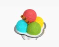 Ice Cream Balls In Glass Dish 3D модель