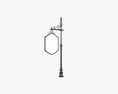 Forged Column With Hanging Board 01 3D 모델 