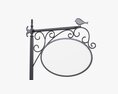 Forged Column With Hanging Board 02 3d model