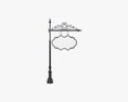 Forged Column With Hanging Board 05 3d model