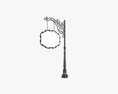 Forged Column With Hanging Board 06 3d model