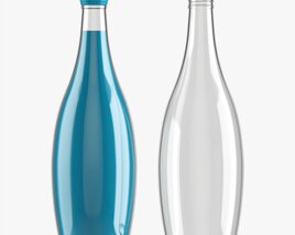 Glass Soda Soft Drink Water Bottle 02 Modello 3D