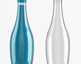Glass Soda Soft Drink Water Bottle 03 Modello 3D