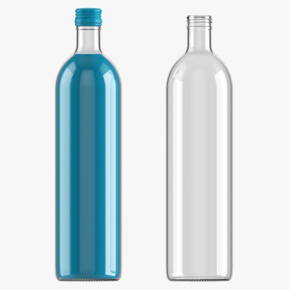 Glass Soda Soft Drink Water Bottle 04 3D-Modell