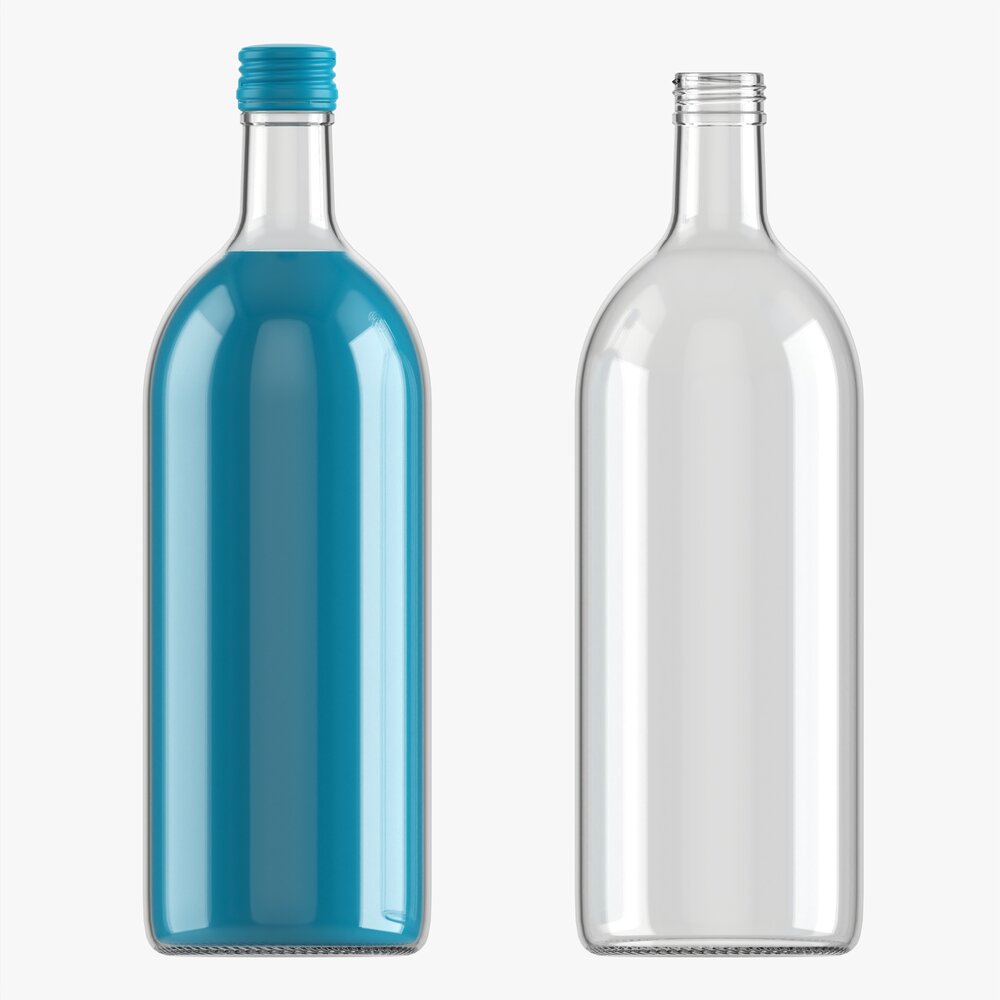 Glass Soda Soft Drink Water Bottle 05 3Dモデル