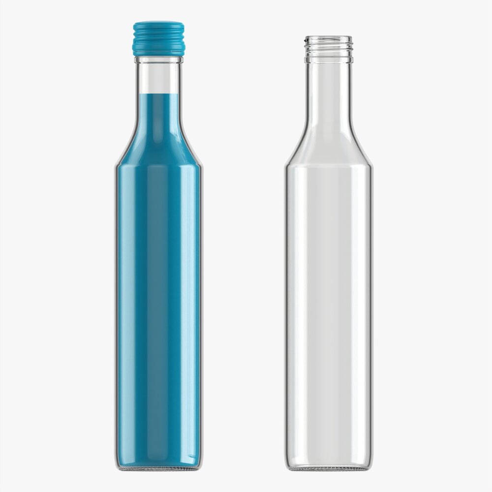 Glass Soda Soft Drink Water Bottle 07 3Dモデル
