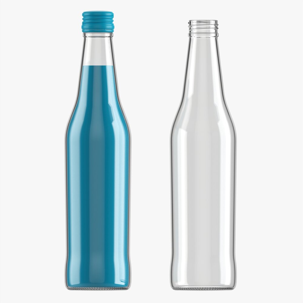 Glass Soda Soft Drink Water Bottle 10 3Dモデル