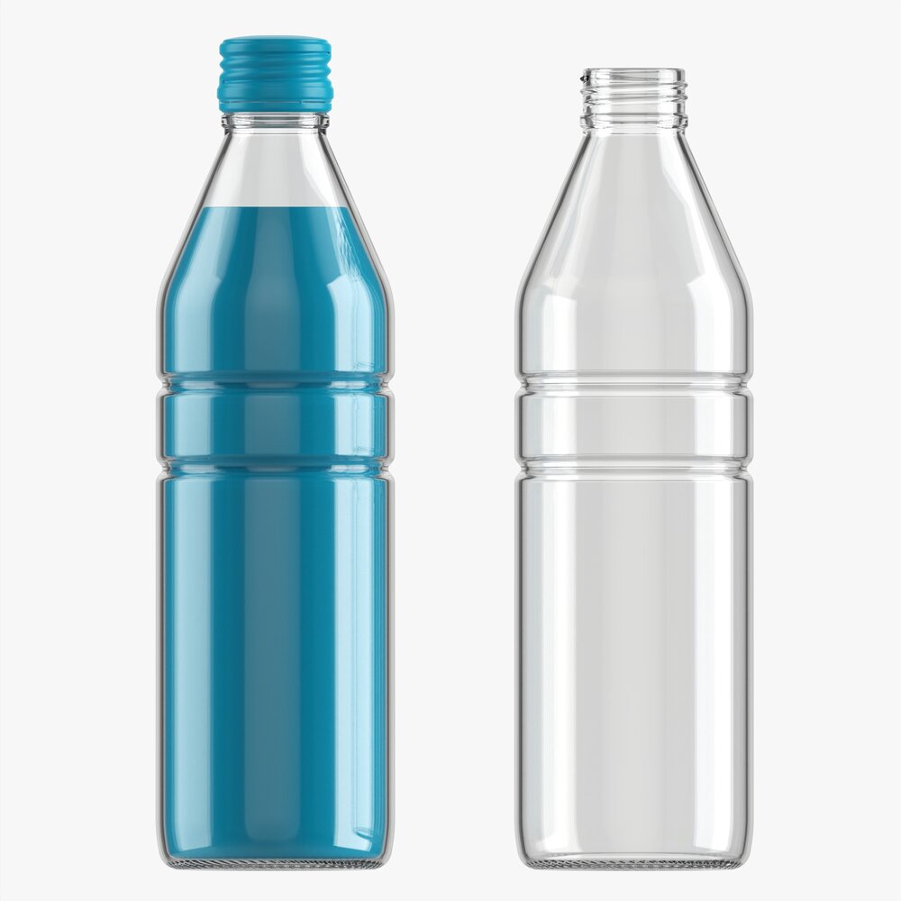 Glass Soda Soft Drink Water Bottle 12 Modello 3D