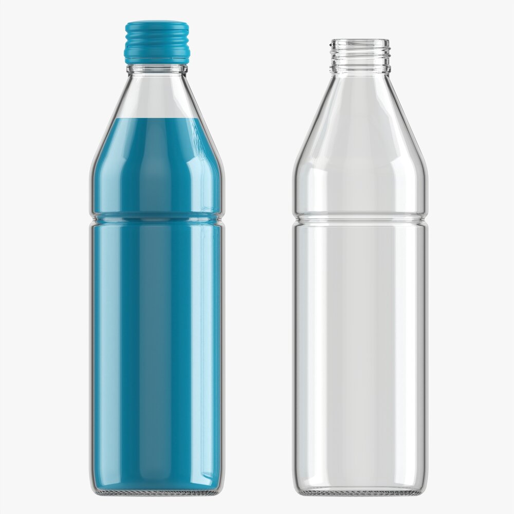 Glass Soda Soft Drink Water Bottle 13 3D модель