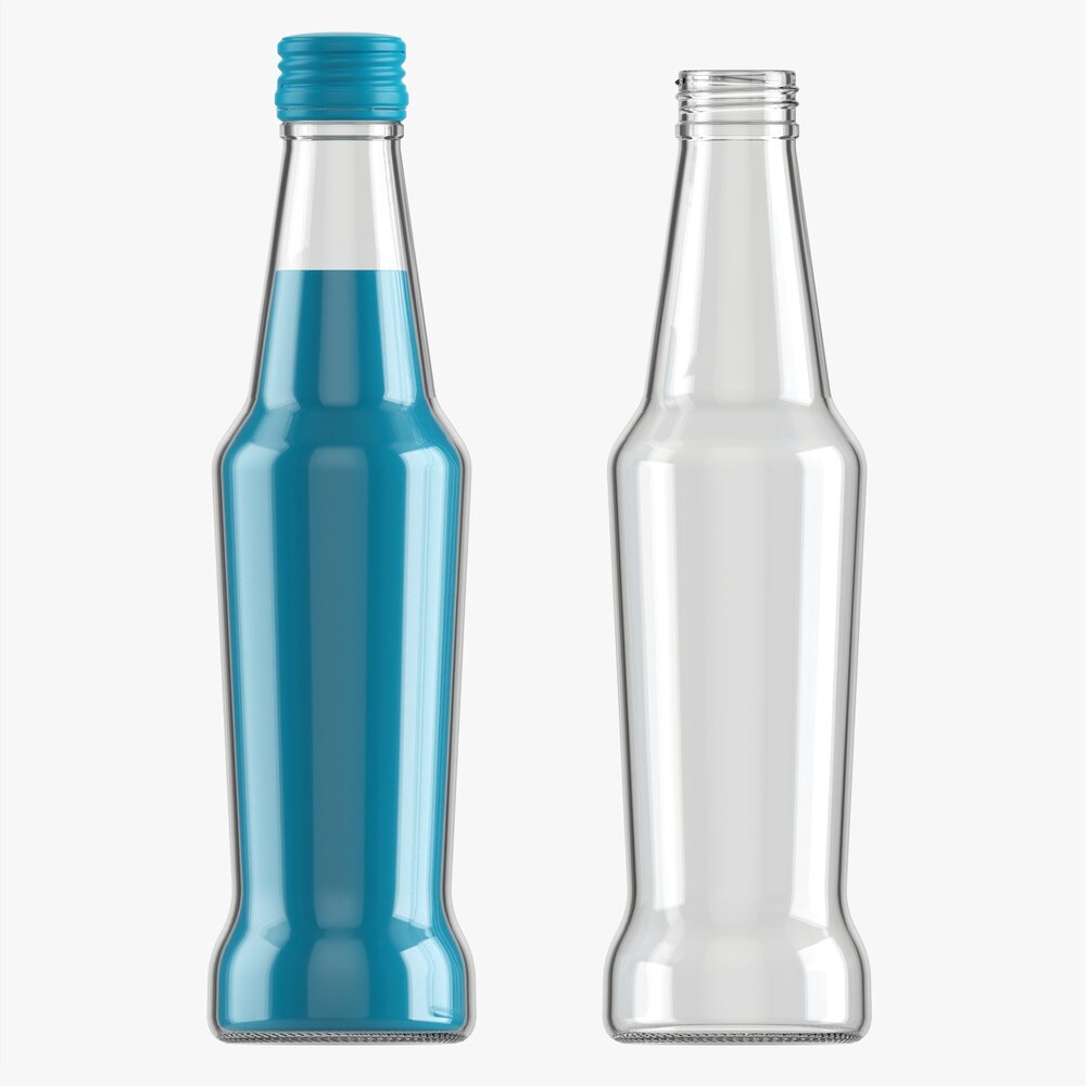 Glass Soda Soft Drink Water Bottle 17 3D модель