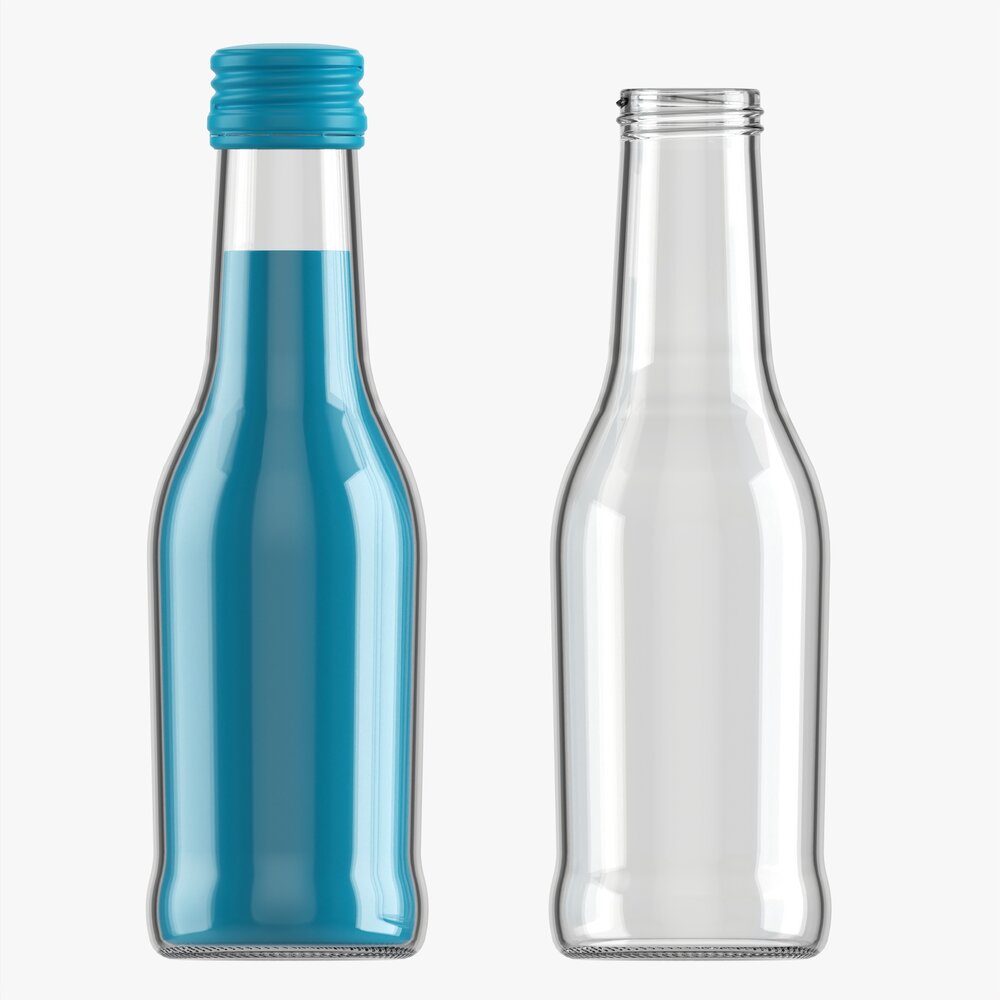 Glass Soda Soft Drink Water Bottle 32 3D-Modell