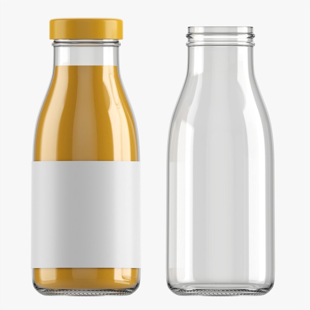 Glass Soda Soft Drink Water Bottle 42 Modello 3D