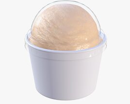 Ice Cream Ball In Plastic Package Box For Mockup 3D模型