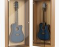 Guitar Display Cabinet Acoustic Dreadnought Guitar Modello 3D