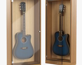 Guitar Display Cabinet Acoustic Dreadnought Guitar 3D-Modell