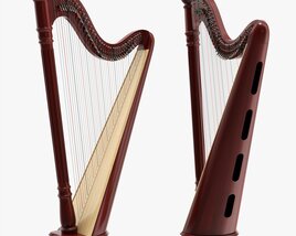 Harp 40-String 01 3D model