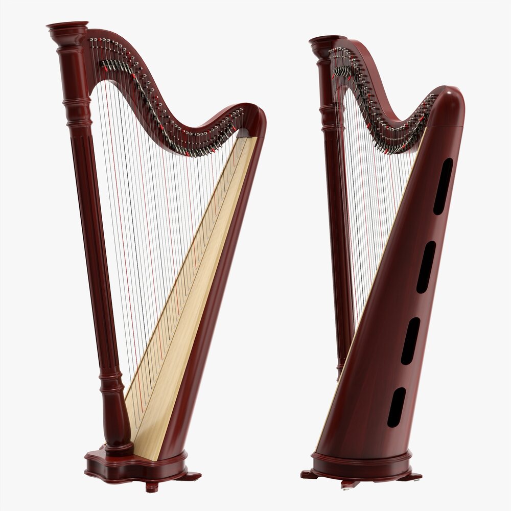 Harp 40-String 01 Modèle 3D