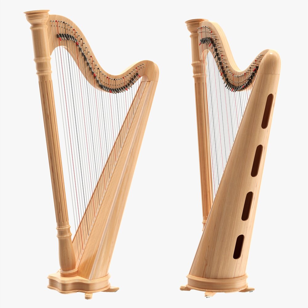 Harp 40-String 02 3D 모델 