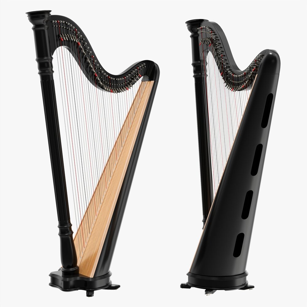 Harp 40-String 03 3D 모델 