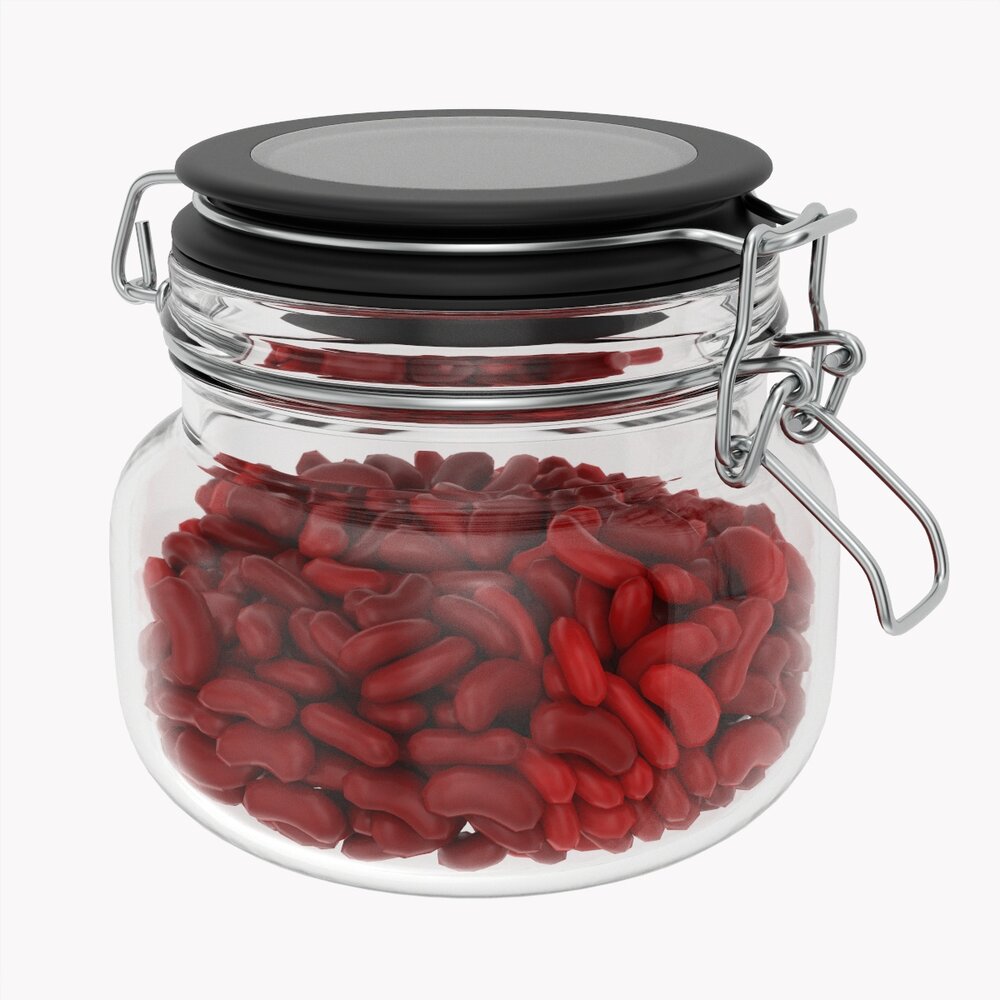 Kitchen Glass Jar With Contents 01 3D模型