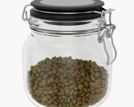 Kitchen Glass Jar With Contents 02 3D 모델 