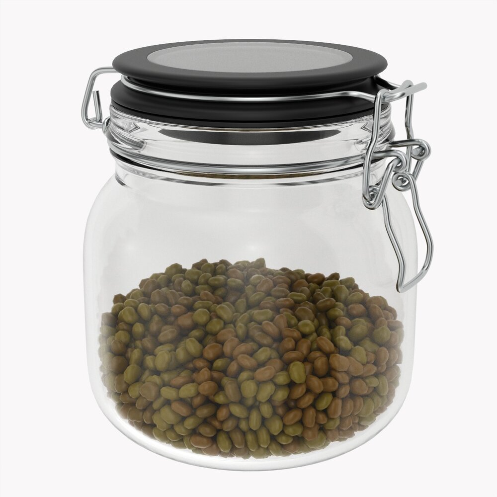 Kitchen Glass Jar With Contents 02 Modelo 3D