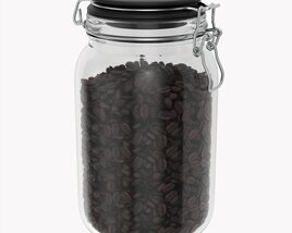 Kitchen Glass Jar With Contents 04 3D model
