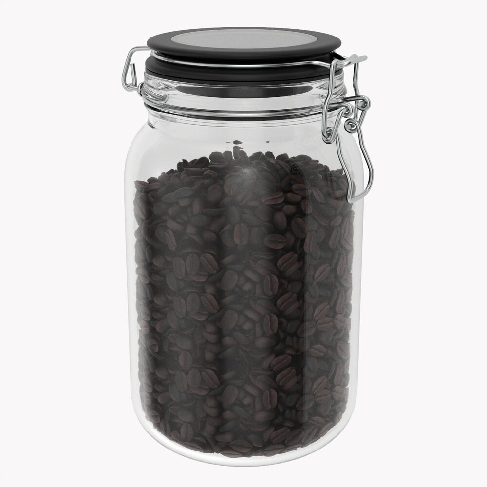 Kitchen Glass Jar With Contents 04 3Dモデル