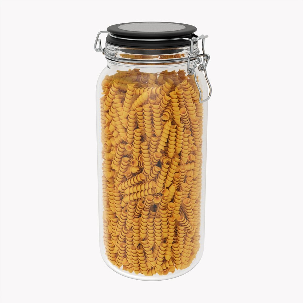Kitchen Glass Jar With Contents 05 3D model
