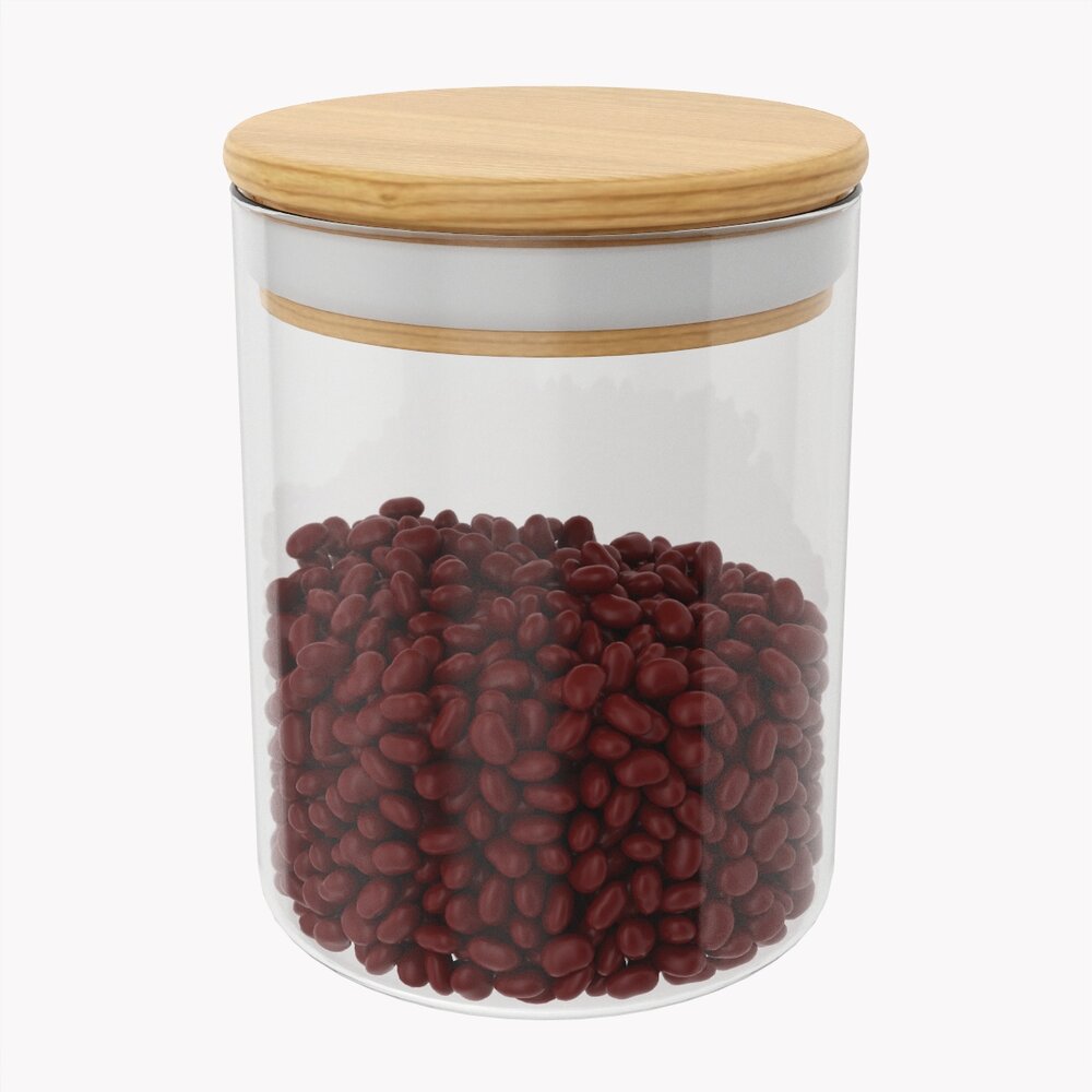 Kitchen Glass Jar With Contents 06 3D model