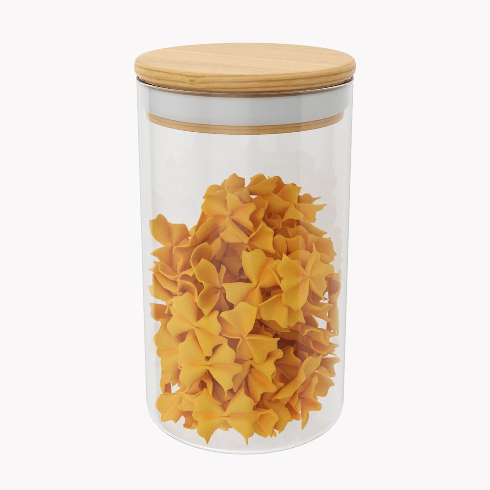 Kitchen Glass Jar With Contents 07 3D model