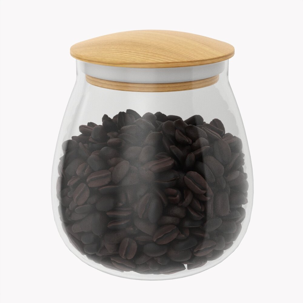 Kitchen Glass Jar With Contents 14 3D модель