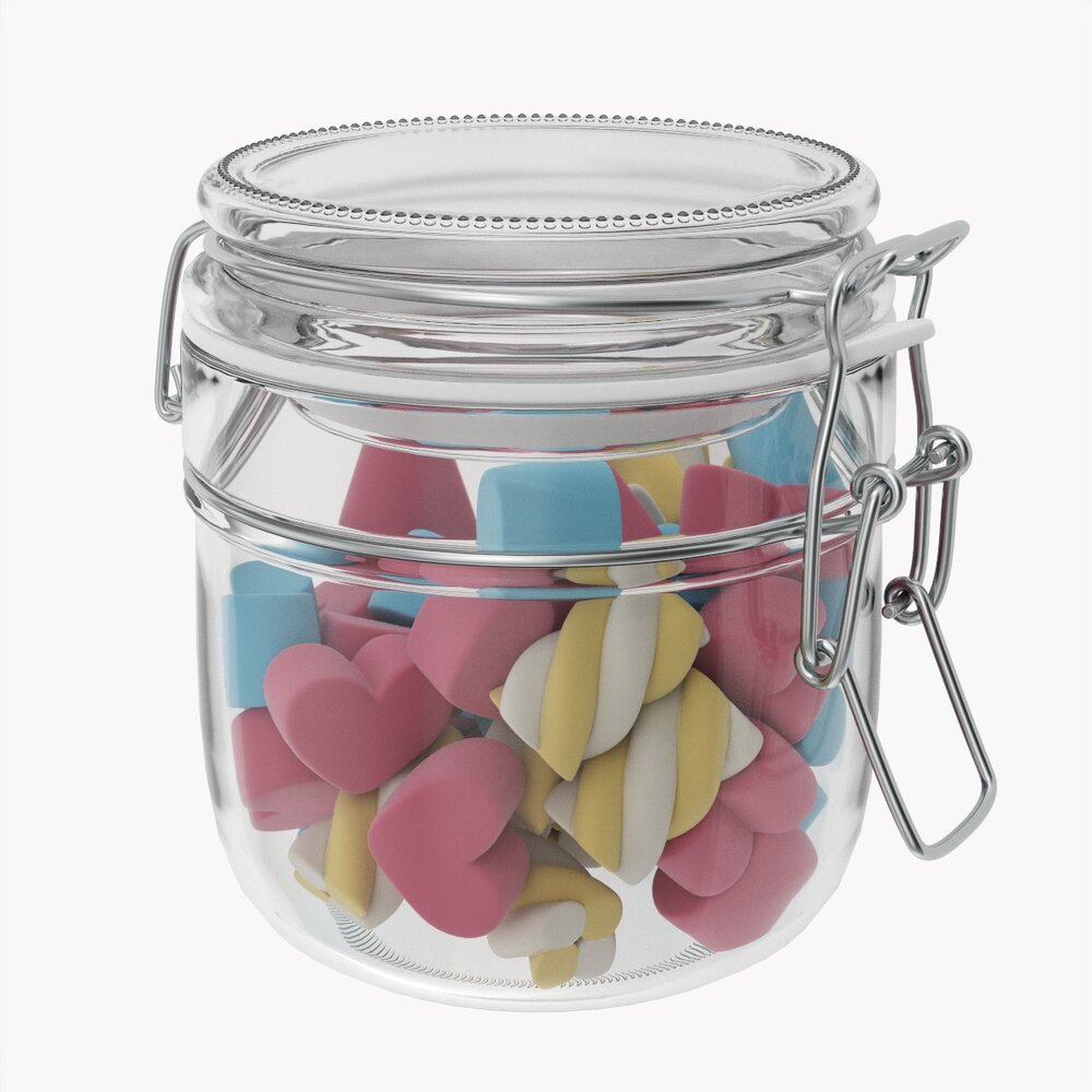 Kitchen Glass Jar With Contents 20 3D 모델 