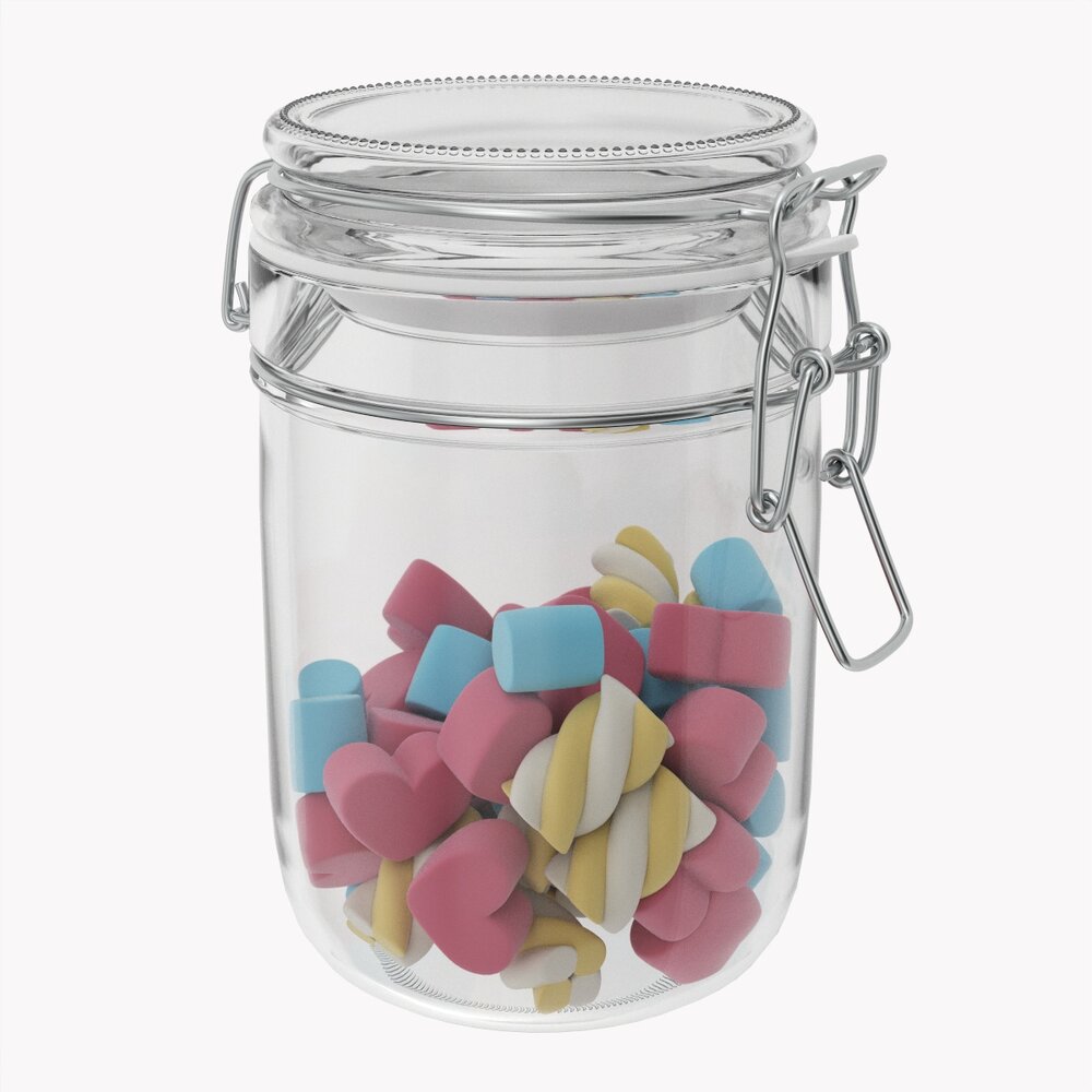 Kitchen Glass Jar With Contents 21 3D model