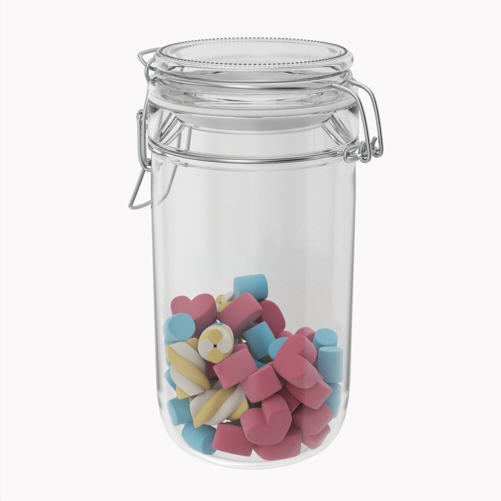 Kitchen Glass Jar With Contents 22 Modello 3D