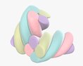 Marshmallows Candy Cylindrical Twisted 3D模型