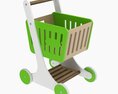 Market Wooden Shopping Trolley Modello 3D