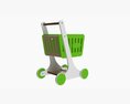 Market Wooden Shopping Trolley 3D 모델 