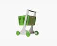 Market Wooden Shopping Trolley 3D-Modell